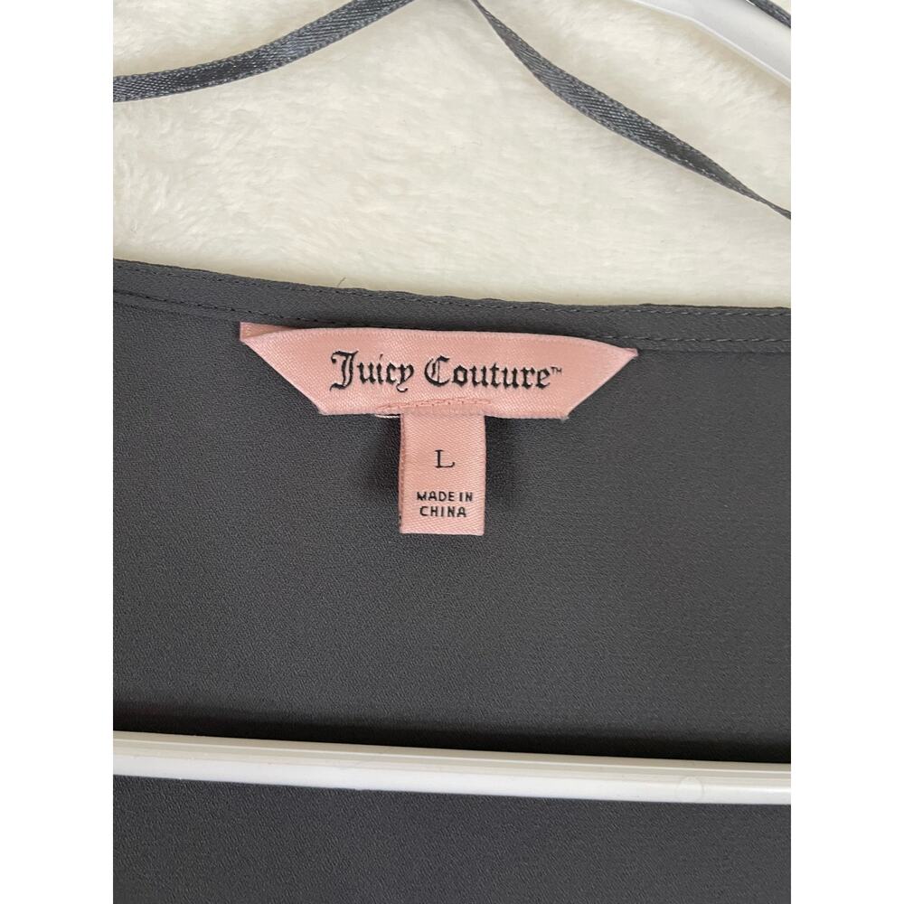 Juicy Couture Large womens blouse long sleeve top bling accent 0635 - Picture 2 of 7